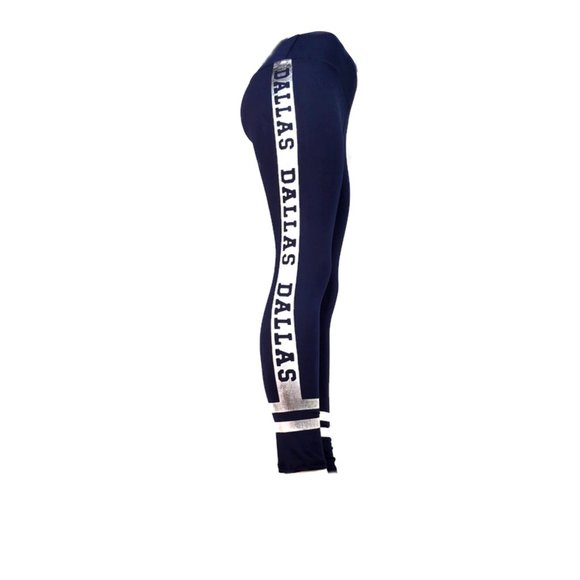 Dallas Swag Navy Spandex Legging with the Silver & Pearl on the side of legging - Picture 6 of 7